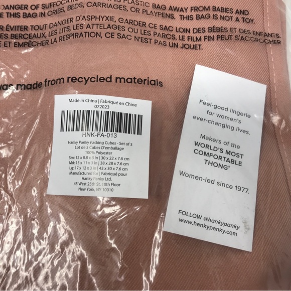 Hanky Panky Set of 3 Packing Cubes, Multi Size - Mauve - Picture 3 of 6